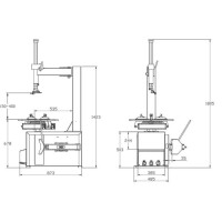 Reifenmontagemaschine RTM706A Reifenbreite bis 24 Zoll / 380
