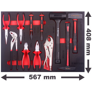 RETTER RTN-1343 Einlage / Zange und Hammer Satz 11 Teile