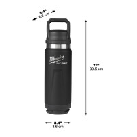 PACKOUT Isolierflasche  530 ml mit Schraubdeckel, schwarz M