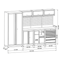 RETTER Werkstatteinrichtung RTX-0900 16-tlg Schranksystem 0,