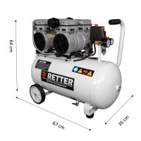 RETTER RT1050 Flüster Kompressor 50 L / 8 Bar inkl. Dru