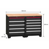 RETTER Werkstatt-Schrankkombination 1422 x 507 x 958 mm mit 