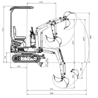 AGROX Austria Edition X-06 Benzin-Minibagger 640 kg mit Scha