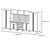 RETTER Werkstatteinrichtung 3300 x 480 x 1905 SET 16-tlg. - 