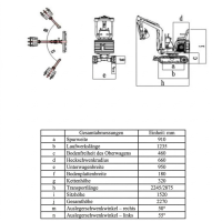 Rhinoceros KS10-9 Rot Diesel Mini-Bagger - 10 PS, 1 Zylinder