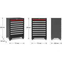 8‐Schubladen Schrank Modul für Schranksystem - 711 x 50