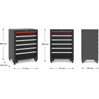 6‐Schubladen Schrank Modul für Schranksystem - 711 x 50